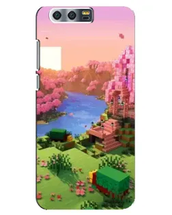 Чехол для Huawei Honor 9 (Glory 9, STF) с картинкой «Розовое дерево Minecraft»