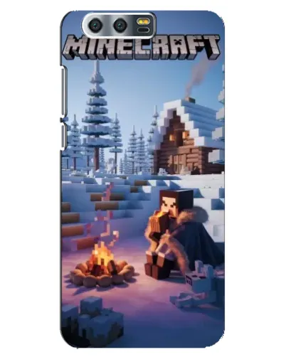 Чехол для Huawei Honor 9 (Glory 9, STF) с картинкой «Зимний Minecraft»