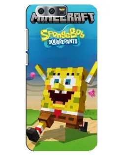 Чехол для Huawei Honor 9 (Glory 9, STF) с картинкой «Губка Боб Minecraft»