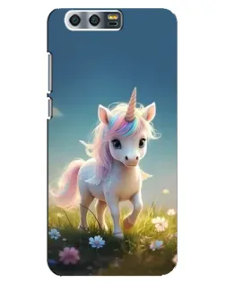 Чехол для Huawei Honor 9 (Glory 9, STF) с картинкой «Единорог на поляне»