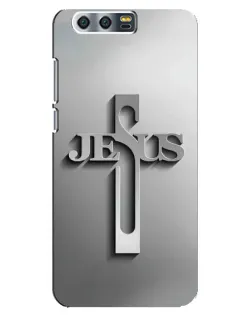 Чехол для Huawei Honor 9 (Glory 9, STF) с картинкой «Металлический крест Jesus»