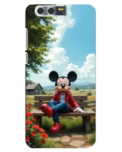 Чехол для Huawei Honor 9 (Glory 9, STF) с картинкой «Микки на скамейке»