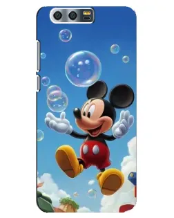 Чехол для Huawei Honor 9 (Glory 9, STF) с картинкой «Mickey и мыльные пузыри»