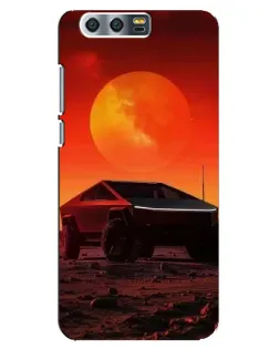 Чехол для Huawei Honor 9 (Glory 9, STF) с картинкой «Cybertruck на Марсе»