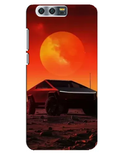 Чехол для Huawei Honor 9 (Glory 9, STF) с картинкой «Cybertruck на Марсе»