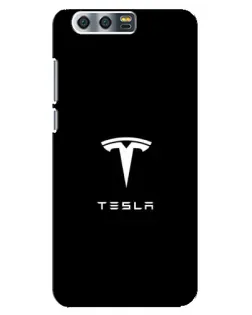 Чехол для Huawei Honor 9 (Glory 9, STF) с картинкой «Tesla White Logo»