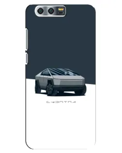 Чехол для Huawei Honor 9 (Glory 9, STF) с картинкой «Серебристый Cybertruck Tesla»