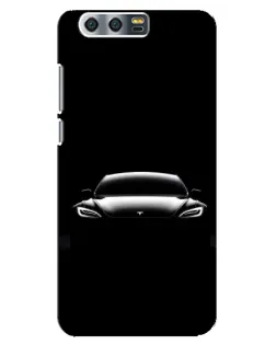 Чехол для Huawei Honor 9 (Glory 9, STF) с картинкой «Фары Tesla Night»
