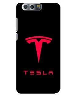 Чехол для Huawei Honor 9 (Glory 9, STF) с картинкой «Tesla Red Logo»