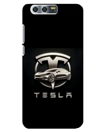 Чехол для Huawei Honor 9 (Glory 9, STF) с картинкой «Tesla — серебристое авто»