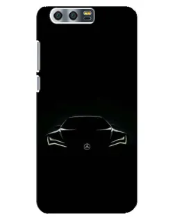 Чехол для Huawei Honor 9 (Glory 9, STF) с картинкой «Mercedes — силуэт авто»