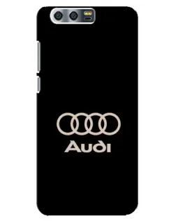 Чехол для Huawei Honor 9 (Glory 9, STF) с картинкой «Audi — золотой логотип»
