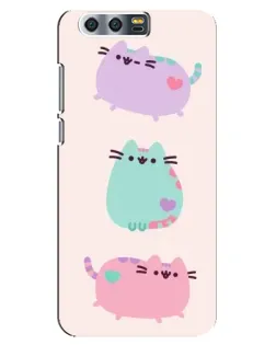 Чехол для Huawei Honor 9 (Glory 9, STF) с картинкой «Pusheen трио» Чехол для Huawei Honor 9 (Glory 9, STF) с картинкой «Pusheen трио»