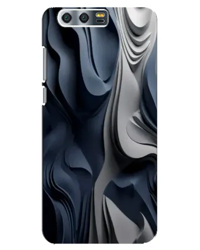 Чехол для Huawei Honor 9 (Glory 9, STF) с картинкой «Объемные синие складки»