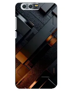 Чехол для Huawei Honor 9 (Glory 9, STF) с картинкой «Черные геометрические блоки»