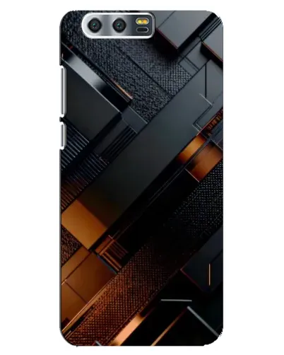 Чехол для Huawei Honor 9 (Glory 9, STF) с картинкой «Черные геометрические блоки»