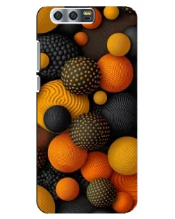 Чехол для Huawei Honor 9 (Glory 9, STF) с картинкой «Объемные оранжевые сферы»