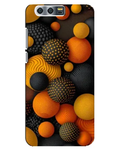 Чехол для Huawei Honor 9 (Glory 9, STF) с картинкой «Объемные оранжевые сферы»