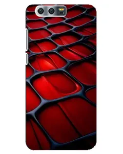 Чехол для Huawei Honor 9 (Glory 9, STF) с картинкой «Красная глянцевая сетка»