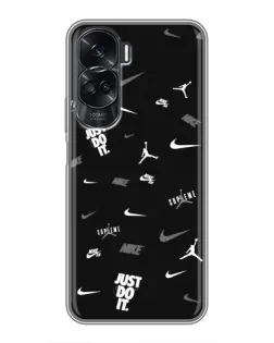 Чохол для Huawei Honor 90 Lite з картинкою «Nike Black Pattern»