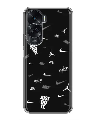 Чохол для Huawei Honor 90 Lite з картинкою «Nike Black Pattern» Чохол для Huawei Honor 90 Lite з картинкою «Nike Black Pattern»