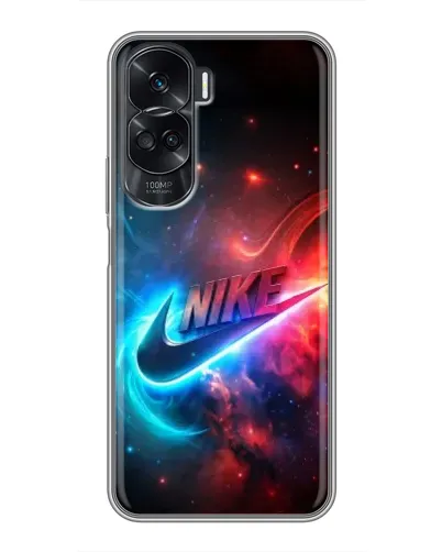 Чехол для Huawei Honor 90 Lite с картинкой «Огненный логотип Nike»