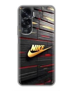 Чехол для Huawei Honor 90 Lite с картинкой «Золотой Nike на металле»