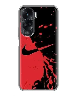 Чехол для Huawei Honor 90 Lite с картинкой «Красные брызги Nike»