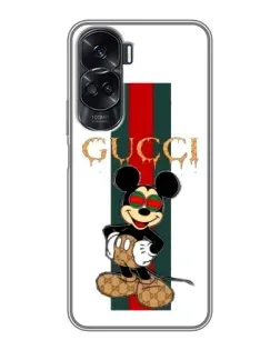 Чехол для Huawei Honor 90 Lite с картинкой «Микки Маус Gucci — полосы»