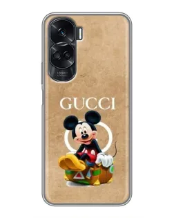 Чехол для Huawei Honor 90 Lite с картинкой «Микки Маус Gucci — крафт»
