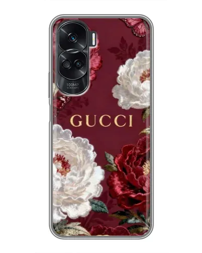 Чехол для Huawei Honor 90 Lite с картинкой «Gucci — бордовые розы» Чехол для Huawei Honor 90 Lite с картинкой «Gucci — бордовые розы»
