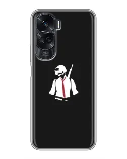 Чехол для Huawei Honor 90 Lite с картинкой «PUBG — силуэт воина»