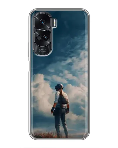 Чехол для Huawei Honor 90 Lite с картинкой «Герой PUBG на скале»