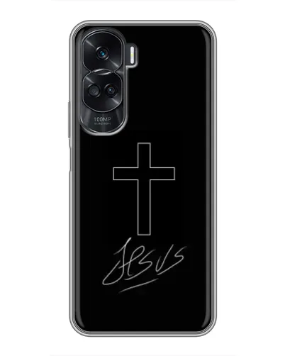 Чехол для Huawei Honor 90 Lite с картинкой «Графический крест Jesus» Чехол для Huawei Honor 90 Lite с картинкой «Графический крест Jesus»