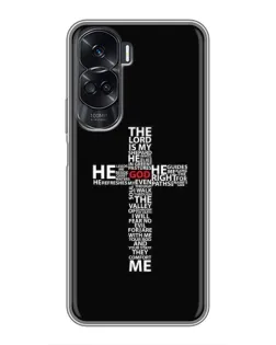 Чехол для Huawei Honor 90 Lite с картинкой «Текстовый крест» Чехол для Huawei Honor 90 Lite с картинкой «Текстовый крест»