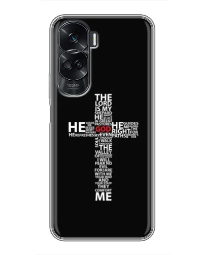 Чехол для Huawei Honor 90 Lite с картинкой «Текстовый крест» Чехол для Huawei Honor 90 Lite с картинкой «Текстовый крест»
