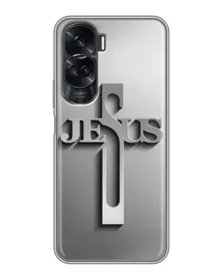 Чехол для Huawei Honor 90 Lite с картинкой «Металлический крест Jesus» Чехол для Huawei Honor 90 Lite с картинкой «Металлический крест Jesus»
