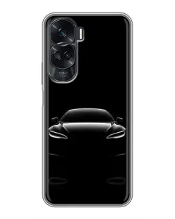 Чехол для Huawei Honor 90 Lite с картинкой «Силуэт Tesla Night»