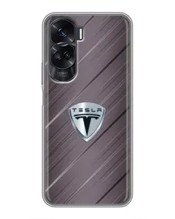 Чехол для Huawei Honor 90 Lite с картинкой «Металлическая текстура Tesla»