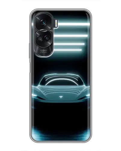 Чехол для Huawei Honor 90 Lite с картинкой «Tesla в неоне» Чехол для Huawei Honor 90 Lite с картинкой «Tesla в неоне»