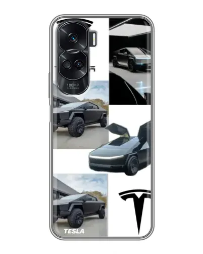 Чехол для Huawei Honor 90 Lite с картинкой «Коллаж Cybertruck Tesla» Чехол для Huawei Honor 90 Lite с картинкой «Коллаж Cybertruck Tesla»