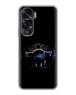 Чехол для Huawei Honor 90 Lite с картинкой «Салон Audi — руль»