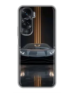 Чехол для Huawei Honor 90 Lite с картинкой «Lamborghini золотые линии»