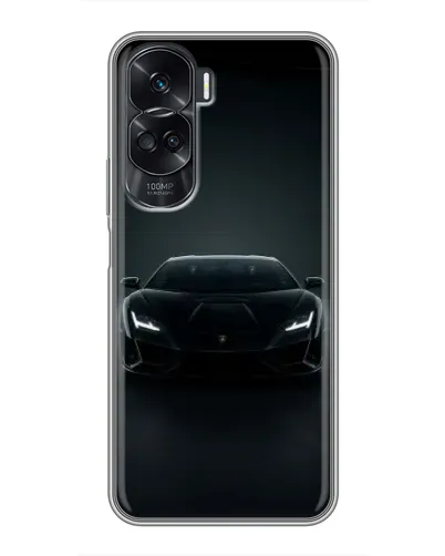 Чехол для Huawei Honor 90 Lite с картинкой «Черный Lamborghini Aventador»