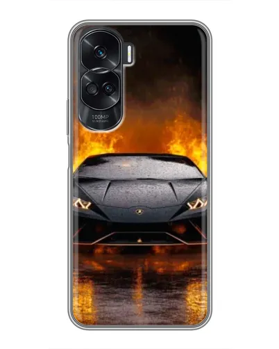 Чехол для Huawei Honor 90 Lite с картинкой «Lamborghini в огне»