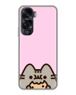 Чехол для Huawei Honor 90 Lite с картинкой «Pusheen и печенье»
