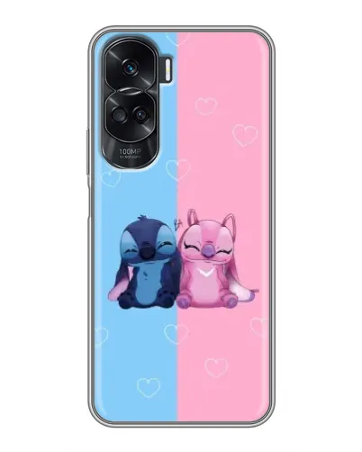 Чехол для Huawei Honor 90 Lite с картинкой «Stitch и Angel Love»