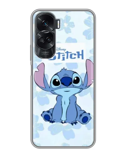 Чехол для Huawei Honor 90 Lite с картинкой «Stitch среди цветов»