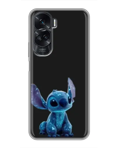 Чехол для Huawei Honor 90 Lite с картинкой «Стич на черном»