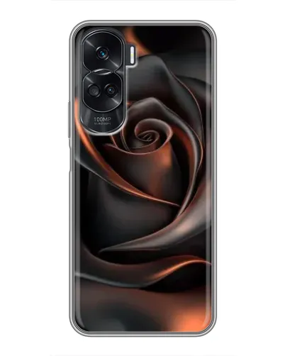 Чехол для Huawei Honor 90 Lite с картинкой «Шелковая черная роза»
